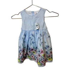 NWT Baby Gap Floral Print Sleeveless Striped Fit & Flare Dress Size 2 Year